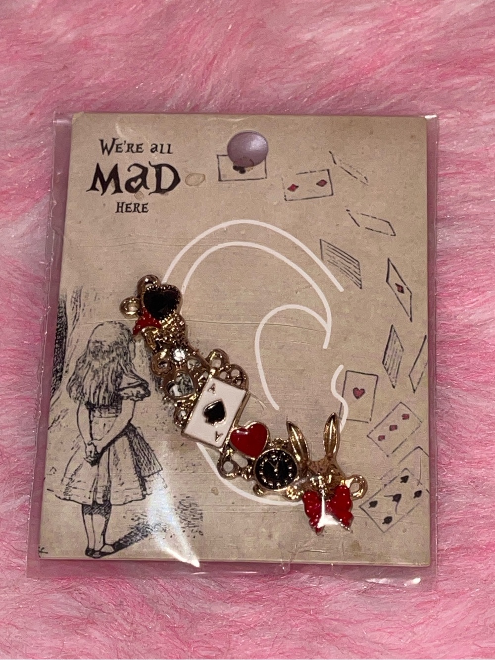 Alice in wonderland madness returns gothic Lolita earring clip cuff rabbit ear